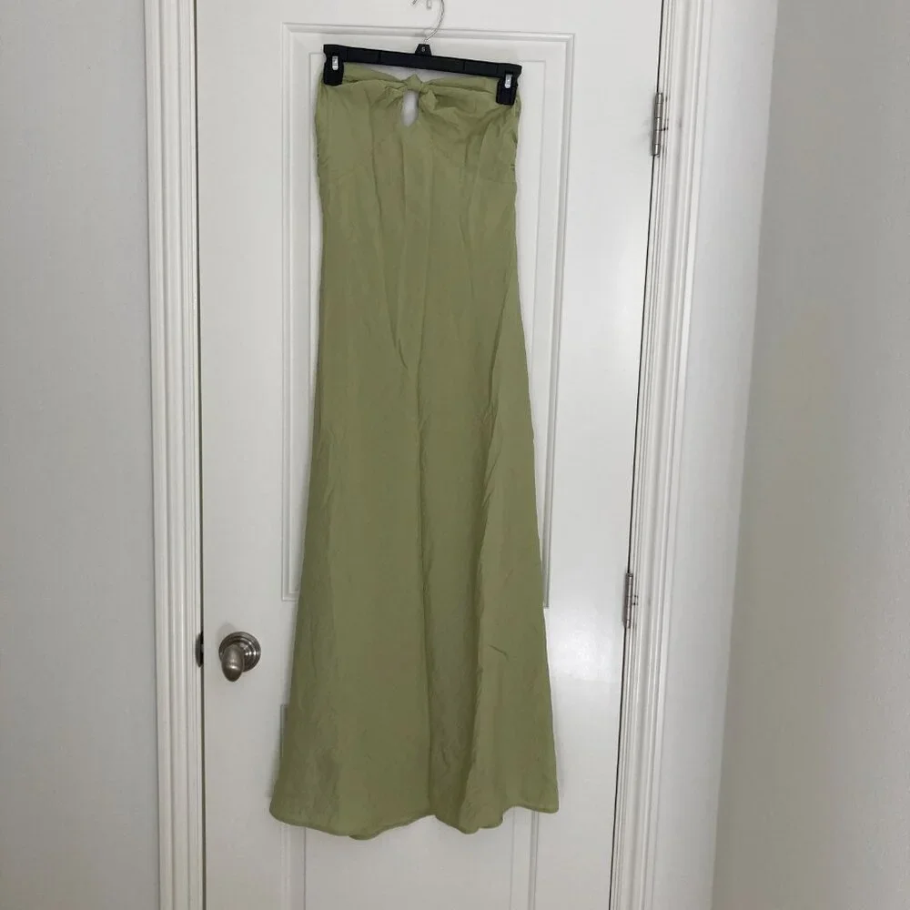 Strapless Twist-Front Maxi Dress